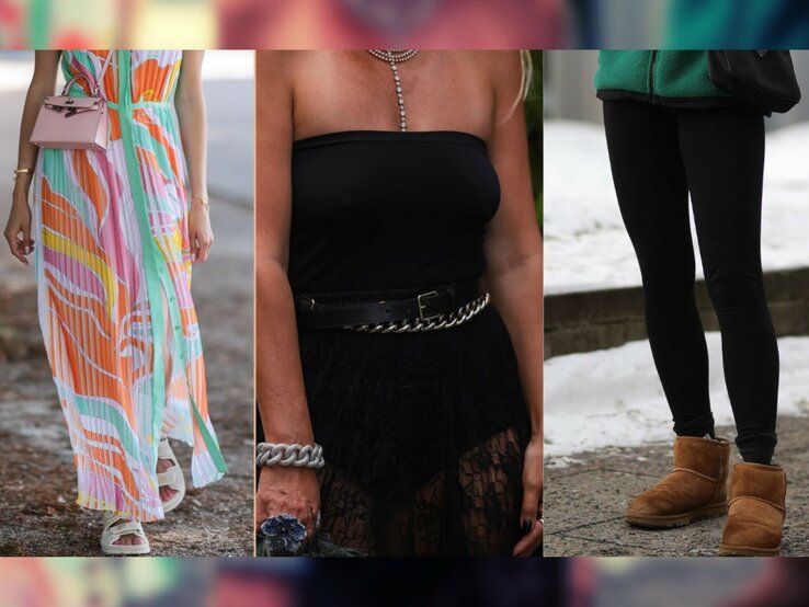 Das Bild ist eine Collage von drei verschiedenen Mode-Styles für Frauen, die bei Männern unbeliebt sind.