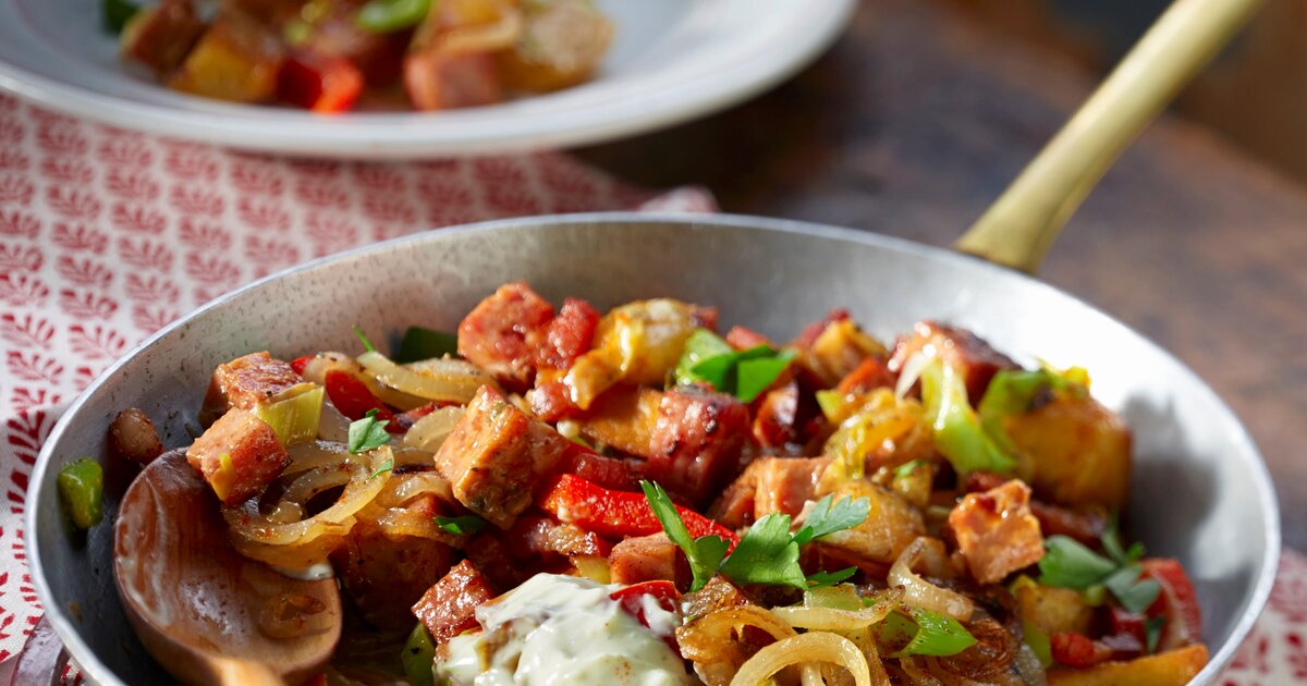 Schnelle Hausmannskost: Rustikale Leberkäse-Pfanne