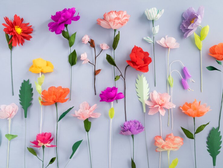 Gebastelte Blumen. 
