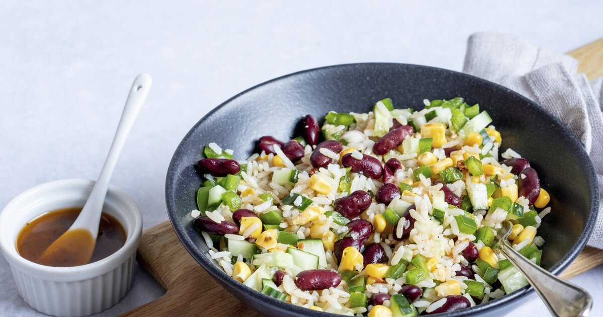 Reissalat mit Mais und Kidneybohnen: Schnell und lecker!