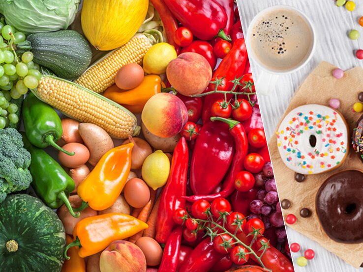 Foto von buntem Obst und Gemüse als Teil der 80-20-Diät