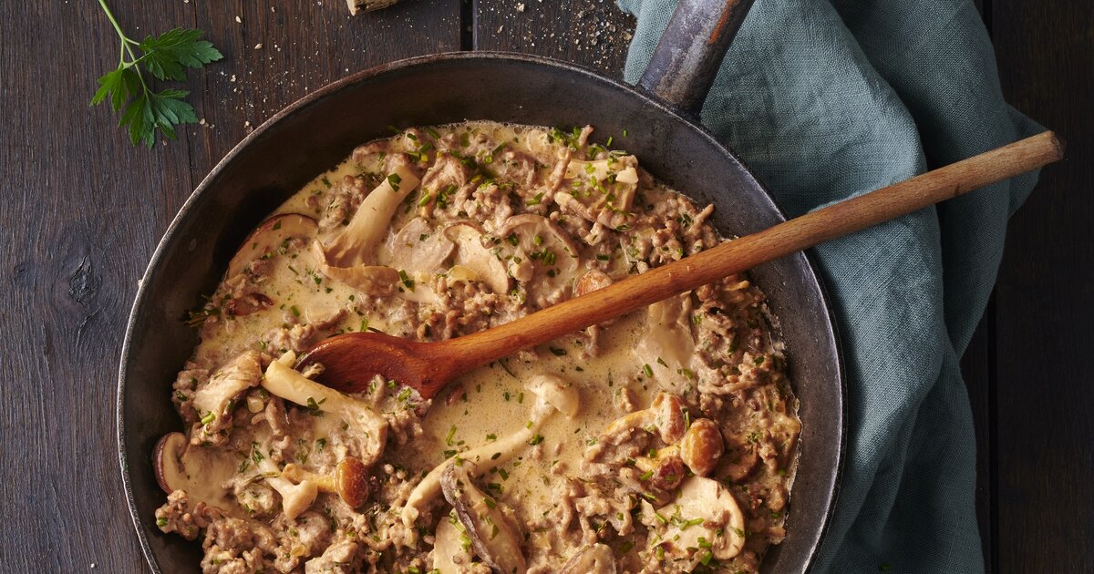 Hackfleisch-Jägerpfanne mit Pilzen: Essenfür die Seele