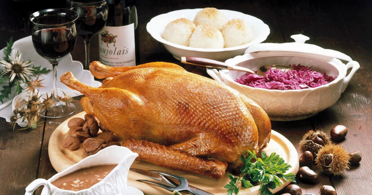 Gefüllter Gänsebraten mit Bratensoße - und Weihnachten ist gerettet