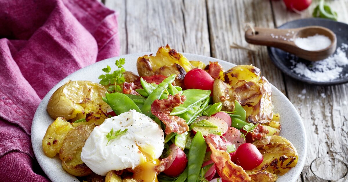Einfach und lecker: Quetschkartoffeln mit Ei und Kerbel