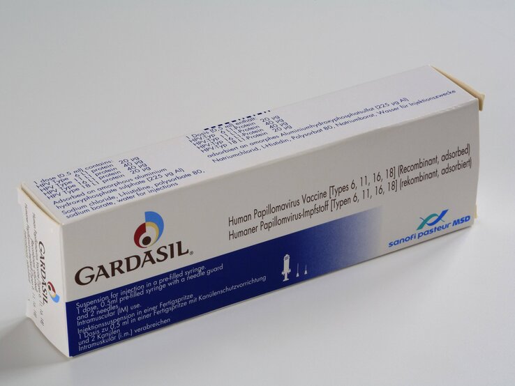 Verpackung des Medikamentes Gardasil gegen das HP-Virus. | © imago images/blickwinkel