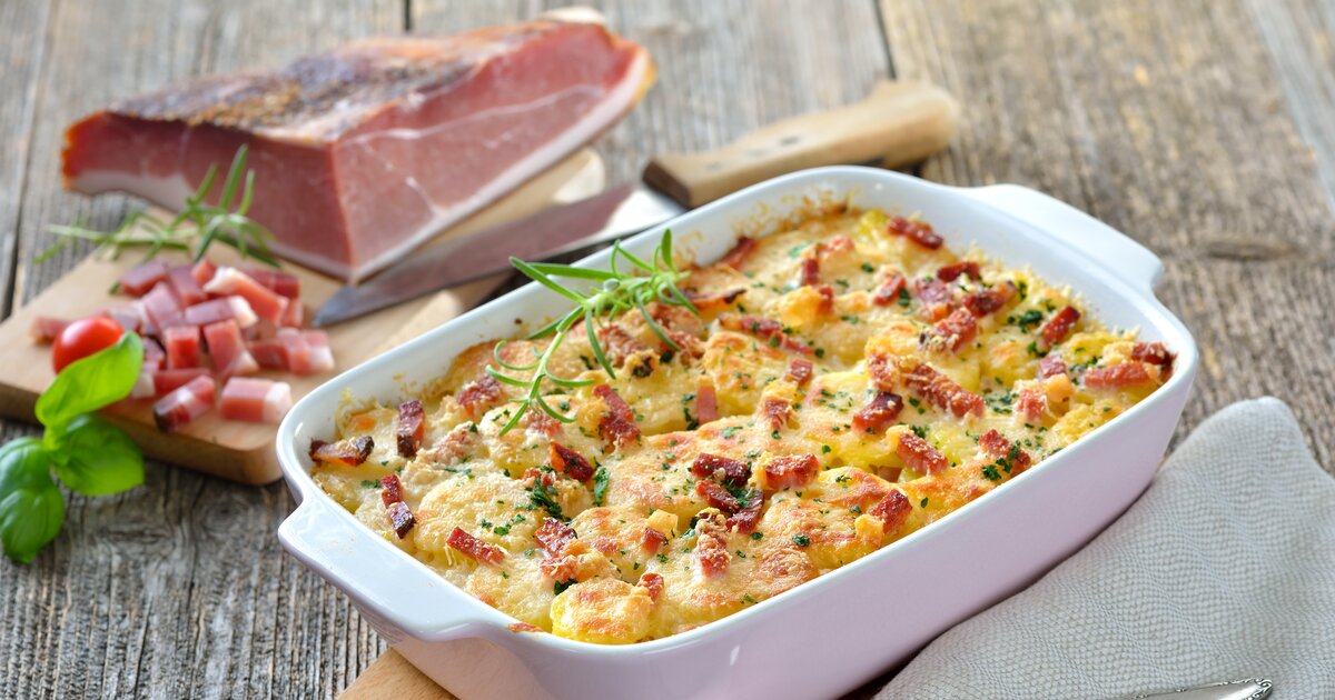 Kohlrabi-Kartoffel-Gratin: Klassiker-Konkurrenz mit Gemüse und Speck