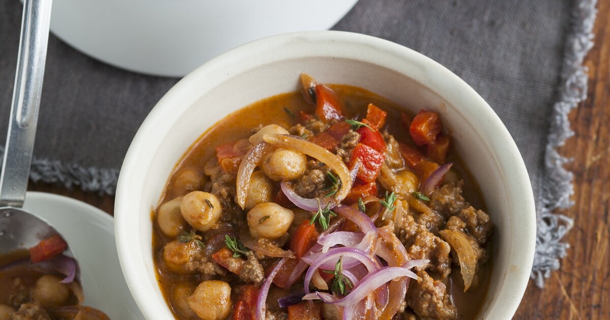 Paprika-Hackfleisch-Topf mit Kichererbsen: Einfach &amp; lecker
