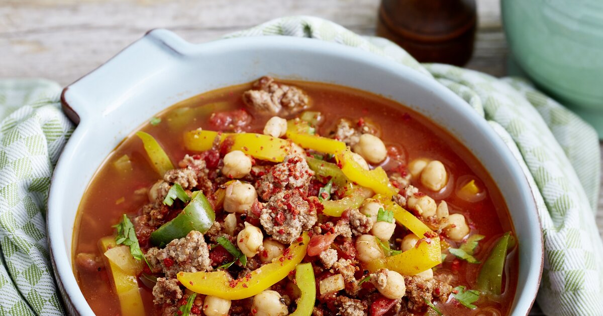 Orientalischer Kichererbsen-Eintopf mit Hackfleisch