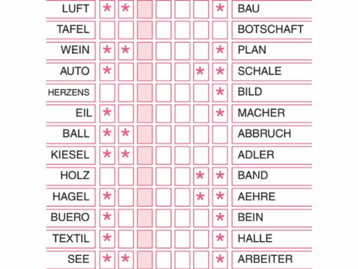 Diverse Wörter, die in Form eines Brückenrätsels angeordnet sind | © www.kanzlit.de