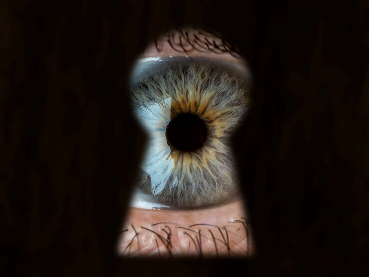 Auge, das durch ein Schlüsselloch schaut. | © gettyimagespro via Canva.com