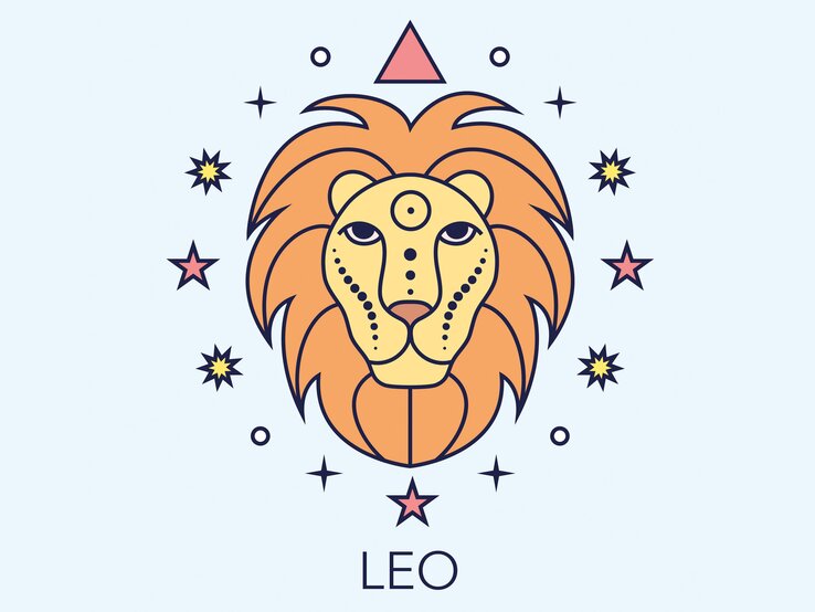 Zeichnung des astrologischen Symbols für das Sternzeichen Löwe vor hellblauem Hintergrund. | © Getty Images/goroskop