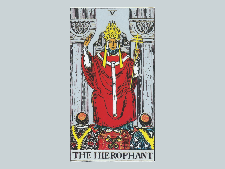 Tarotkarte "Der Hierophant" | © giftedMG via Pixabay / Canva Collage