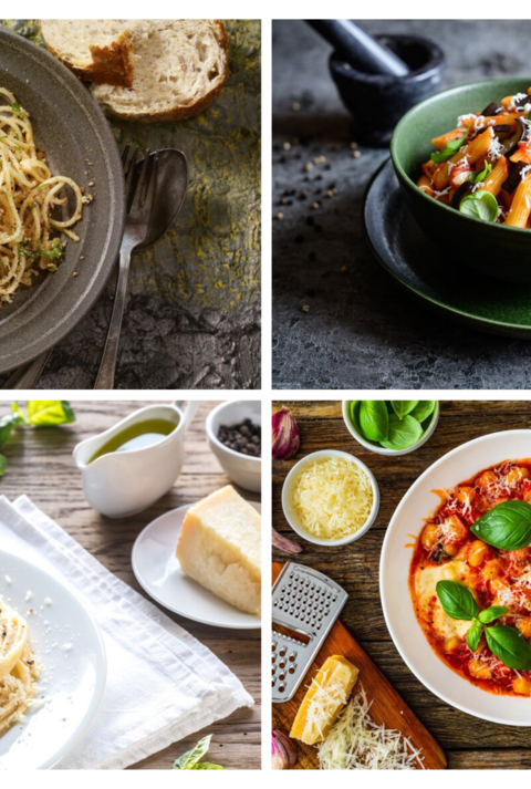 Collage italienische Pasta-Gerichte