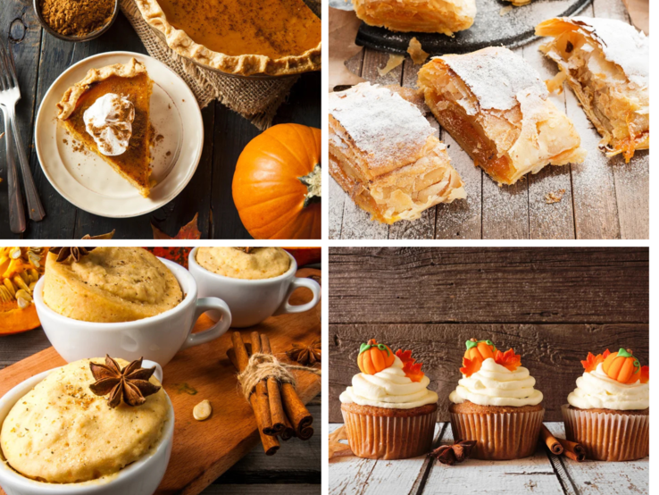 Collage Kürbiskuchen.