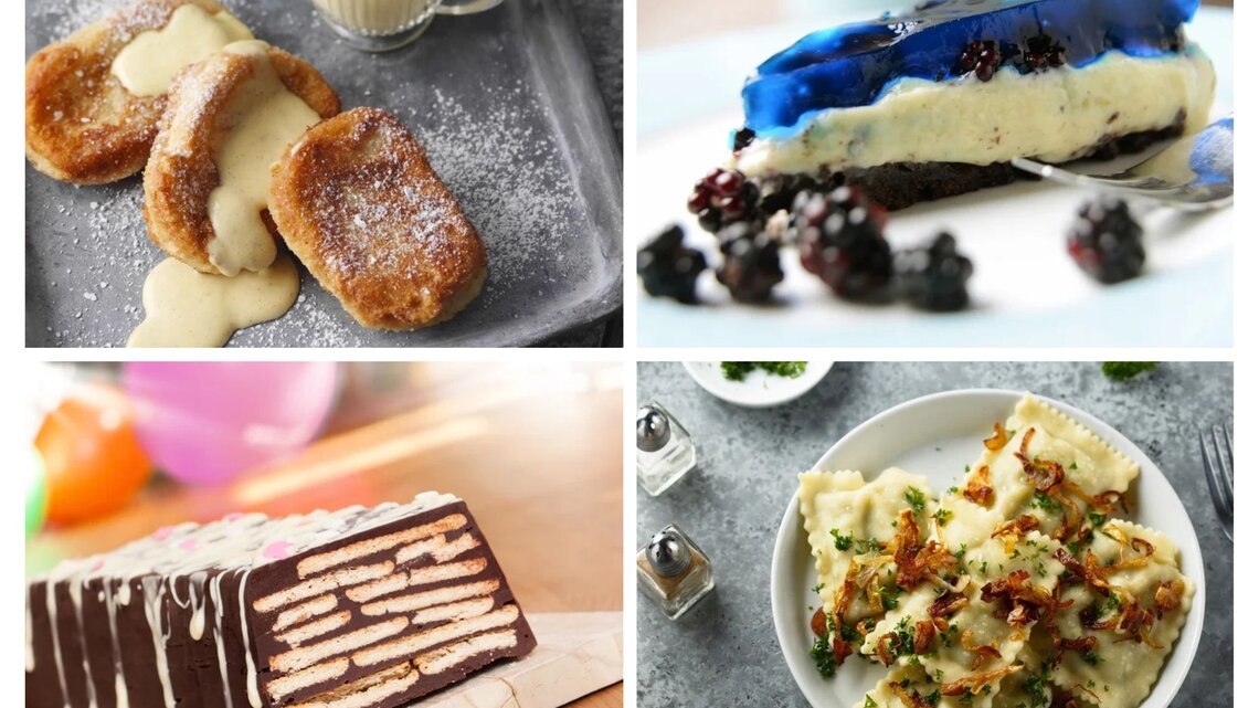 Collage Gerichte mit lustigen Namen