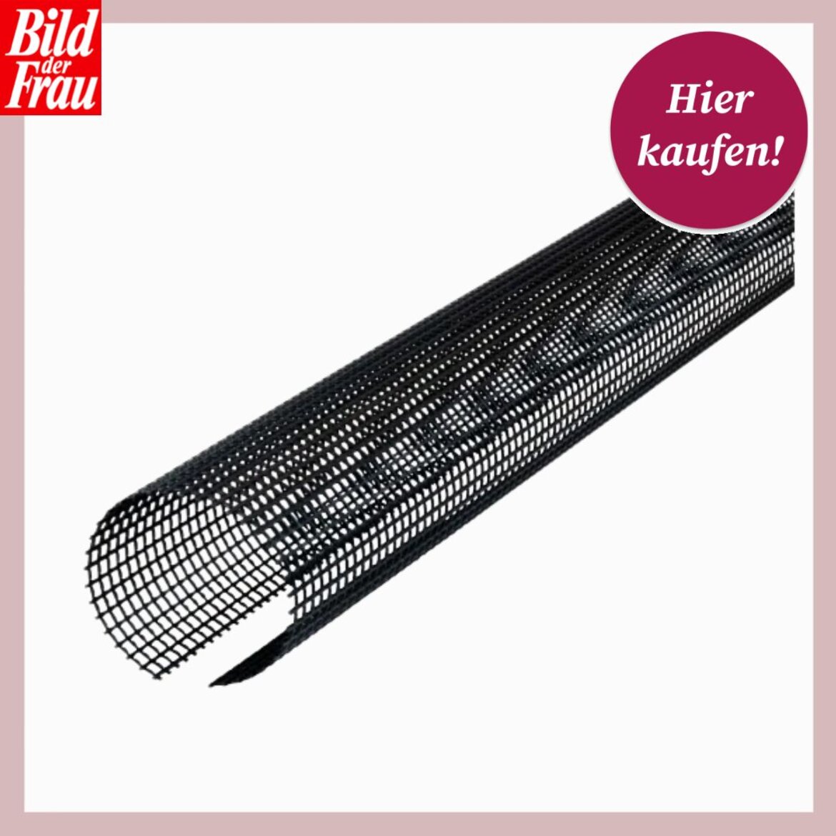 Schwarzes flexibles Kunststoffgitter mit rechteckigen Öffnungen, halbrund gebogen, vor weißem Hintergrund dargestellt. | © OBI