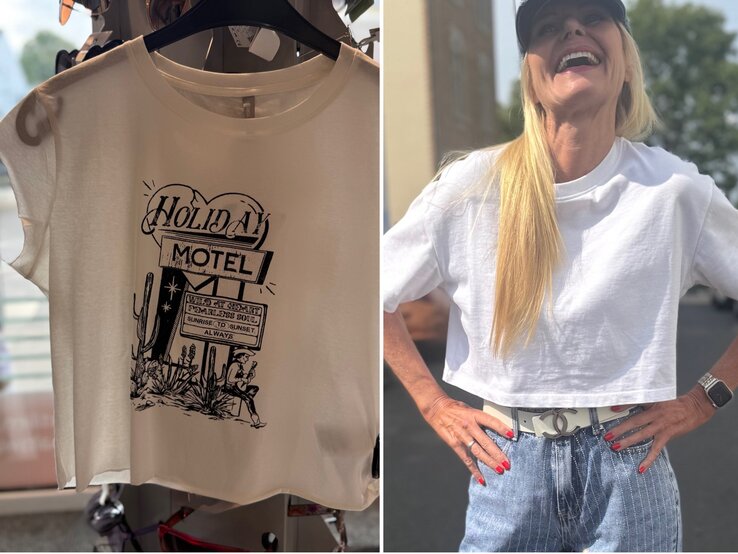 Zu sehen ist Renate Zott, die ein weißes Crop Top trägt. | © Renate Zott