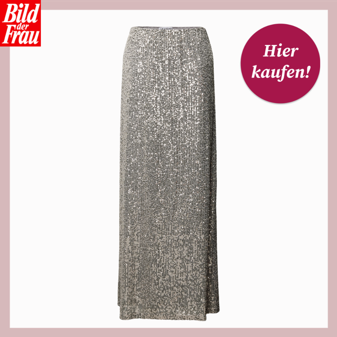 Maxirock mit Pailletten und elastischem Bund in silber | © peek-cloppenburg