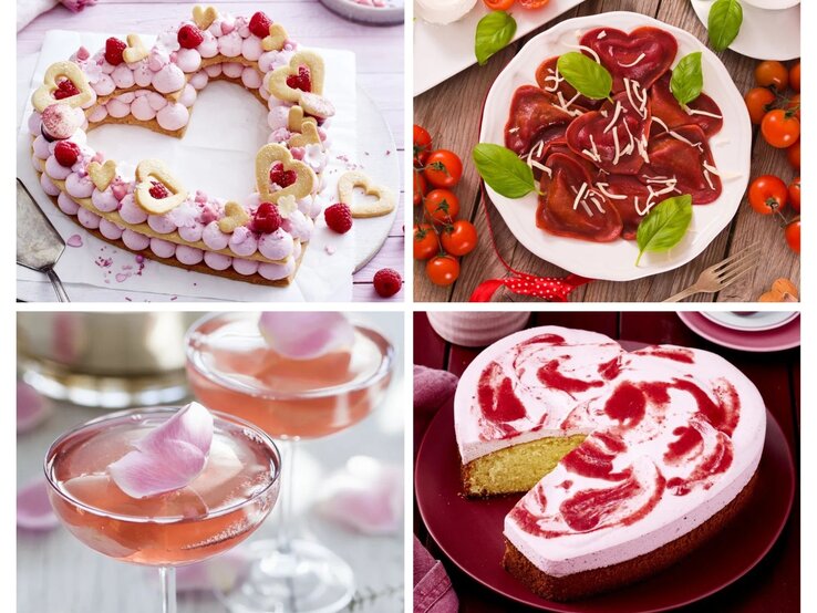 Collage Valentinstag Rezepte